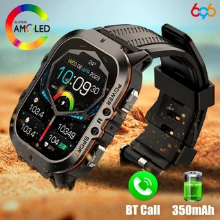 6966 Esportes Ao Ar Livre 1.96 " AMOLED Homens Blue Tooth Call Smart Watch Freqüência Cardíaca 1ATM Pulseira À Prova D'água D'água Música Assistente De Voz Smartwatch C26