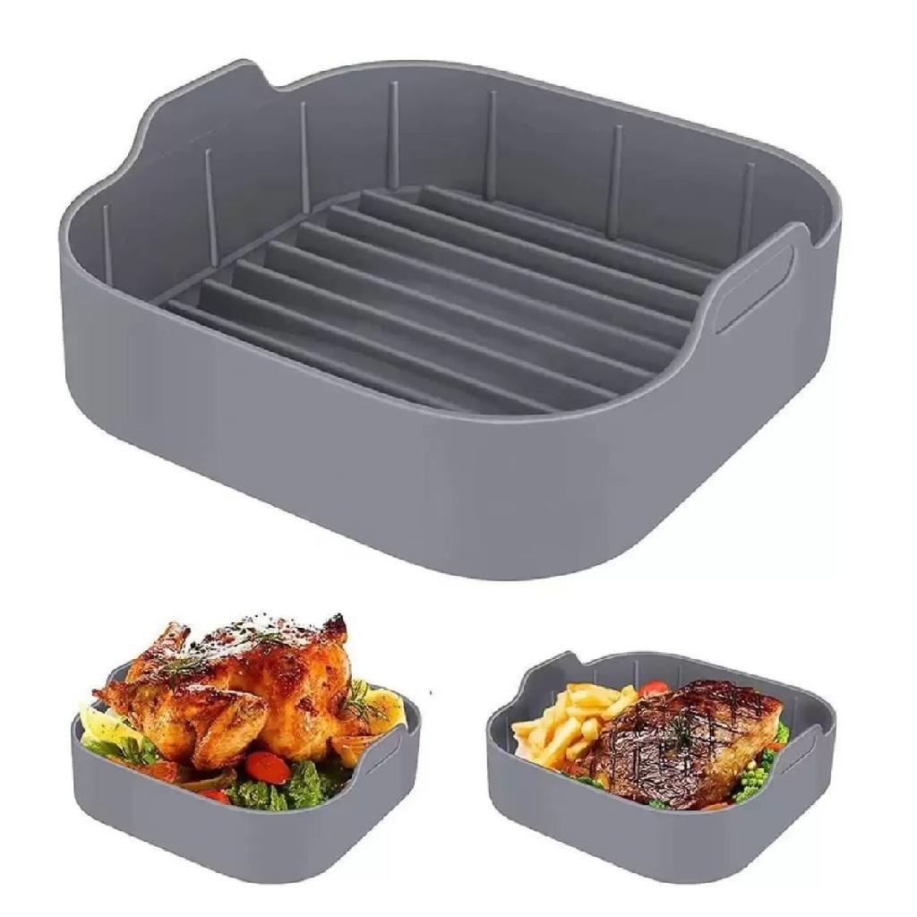 Forma de Silicone Quadrada para Airfryer 20,5 CM Fritadeira Elétrica 5 Litros