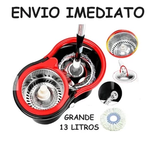 Esfregão MOP INOX Giratorio (14 LITROS GRANDE) Cabo de 140cm FLEXIVEL Esfregão 360° Regulável
