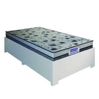 Cama Box Solteiro Desmontável com Colchão Espuma D33 Fort 88x188x56cm Cinza / Branco Gazin - Suporta 150kg Por Pessoa