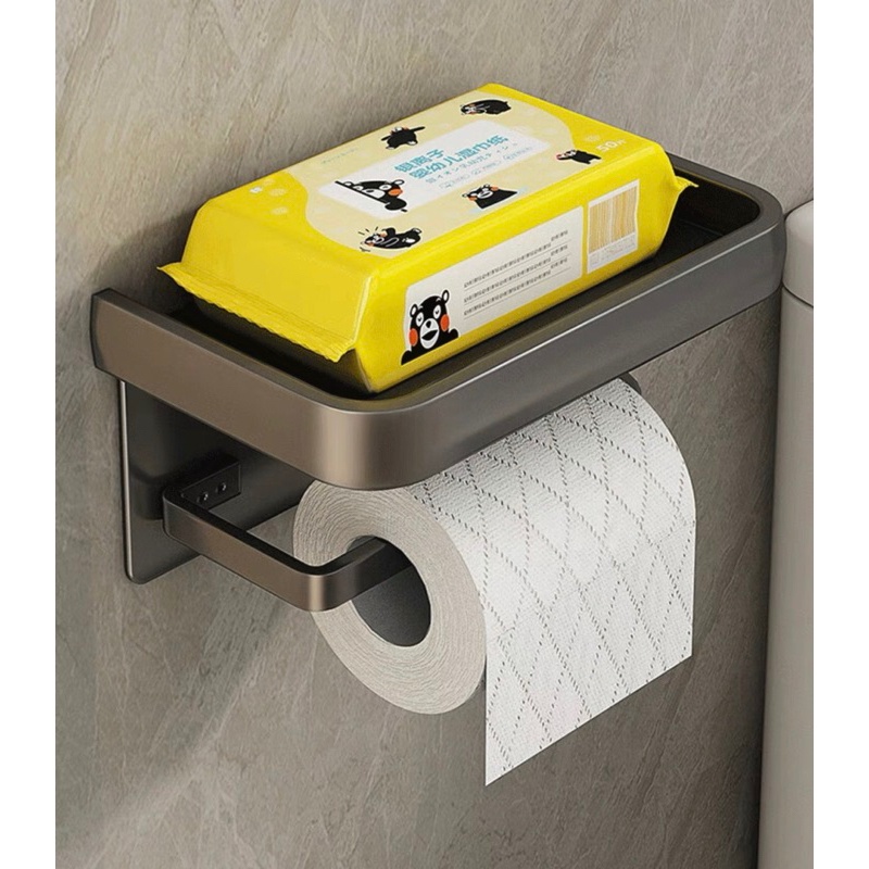 Suporte Banheiro Porta Papel Higiênico Preto