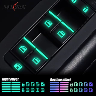 Lembrete Universal Noturno Brilhante-Decalques De Interruptor De Elevação De Janelas Fluorescentes-Acessórios De Estilo Interior De Carro-1 Conjunto De Adesivos De Botão Luminoso Multicolor Para