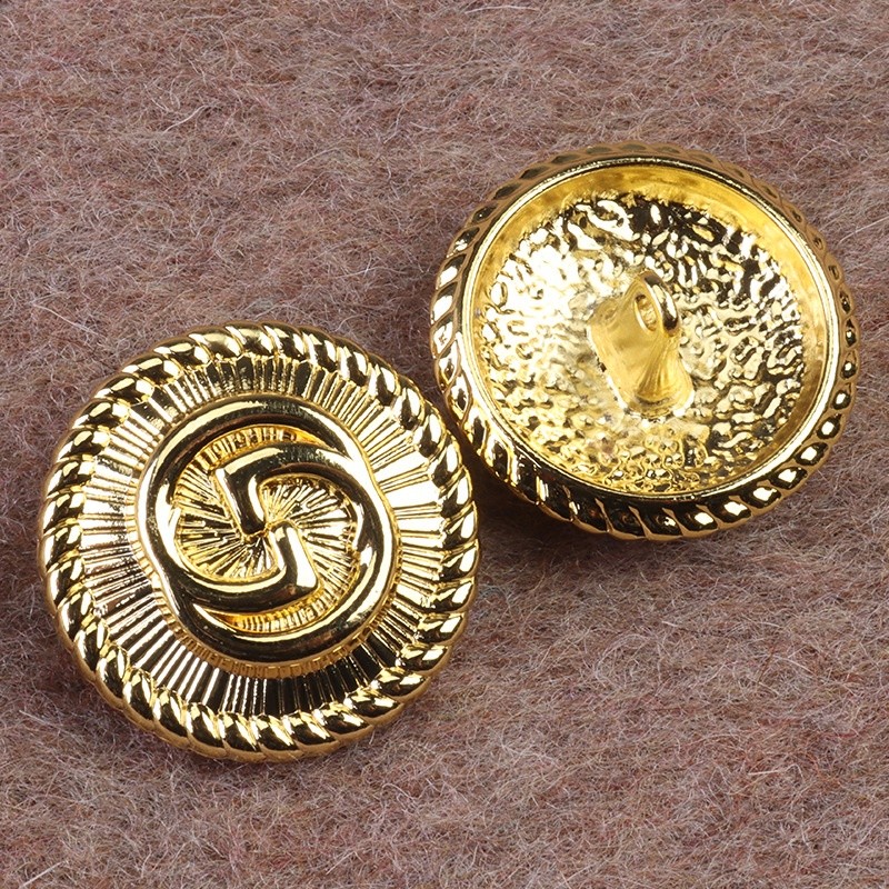 10 Unidades/Pacote 20mm Botão De Metal Dourado Vintage Em Relevo Padrão ...