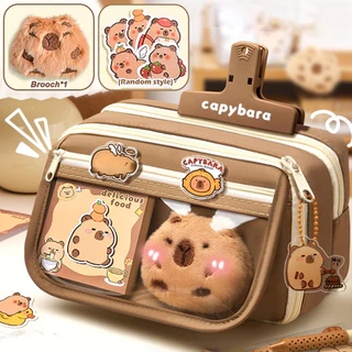 Grande Capacidade Kawaii Lápis Caso Saco Flip Capa Caixa Simples Para Studnets De Volta Às Aulas Material De Escritório 