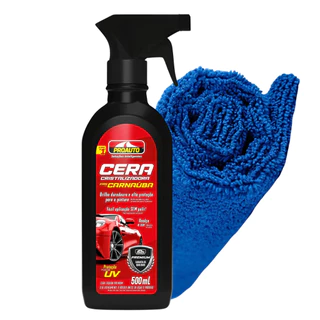 Cera Líquida Automotiva C/ Borrifador Cristalizadora Carnaúba Proauto 500ML