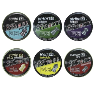 06 Latas de Chumbinho 5.5 Technogun Expansão Olímpico Diabolo Destruição Penetração
