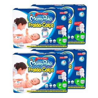 Fralda Descartável MamyPoko Calça Jumbo Tamanho P - 4 Pacotes com 46 Fraldas - Total 184 Tiras