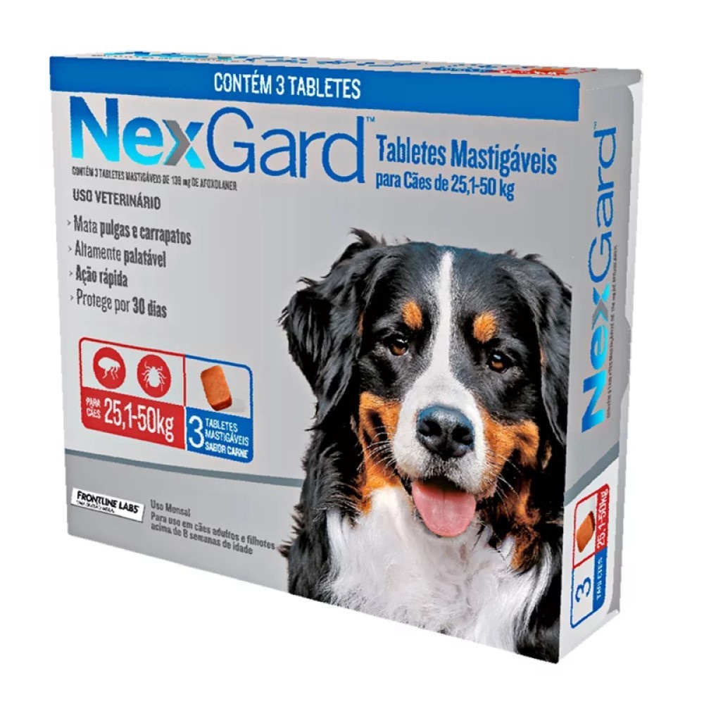 Nexgard Antipulgas e Carrapatos Para C es de 25 a 50kg Caixa com 3
