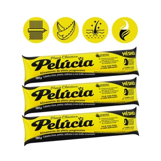 Kit 3 Hene Gel Alisante Tonalizante Pelucia Medio Embelleze