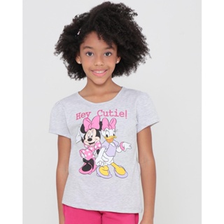 Blusa Infantil Minnie e Margarida Disney Cinza Claro