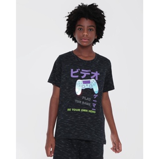 Camiseta Juvenil Game Flamê Preta