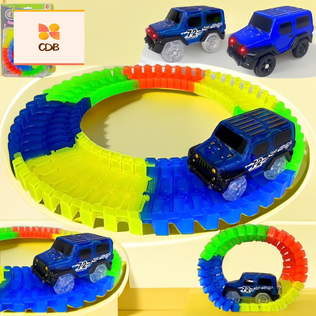 Brinquedo Carrinho a Pilha com Pista de Blocos para Montar 56 Peças WJ ...