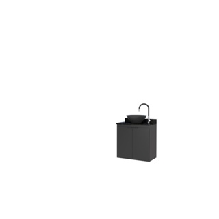 Toucador de banheiro e tampo de granito aster 60cm preto Cozimax