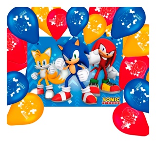 Enfeite Decorativo Grande de Mesa Festa Sonic 28x28cm - Ref 357010 Piffer -  CCS Decorações