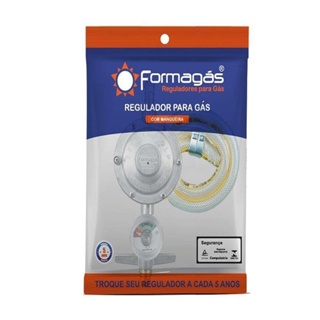 Regulador P13 Bico Mamadeira 1Kg/h com Manômetro e Mangueira 1,2m Formagás