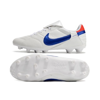 Original Sapatos De Futebol Premier 3 III FG Chuteira Campo Masculino Brancos Azuis