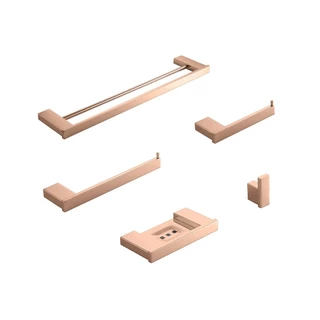 Acessórios Para Banheiro 5 Peças Jauru Pingoo - Dourado Rose em Oferta na Shopee