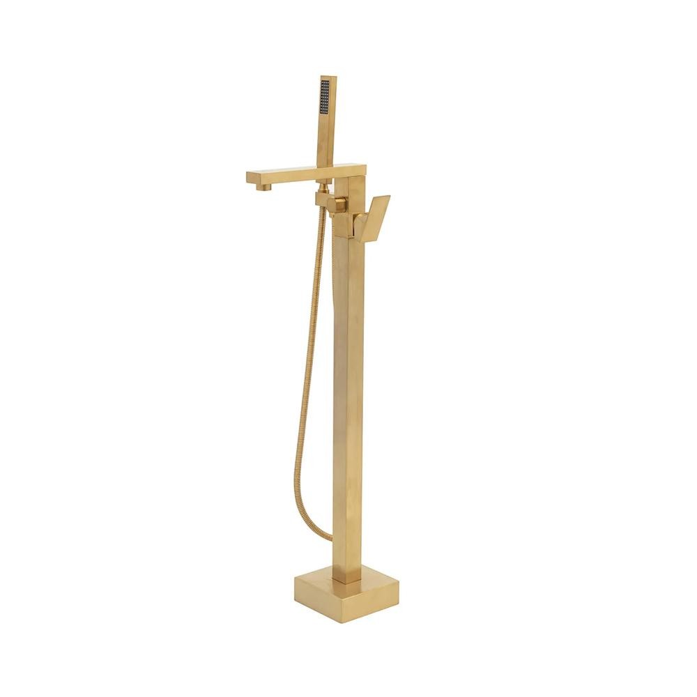 Misturador Monocomando De Piso Para Banheira Santa Maria Pingoo - Dourado