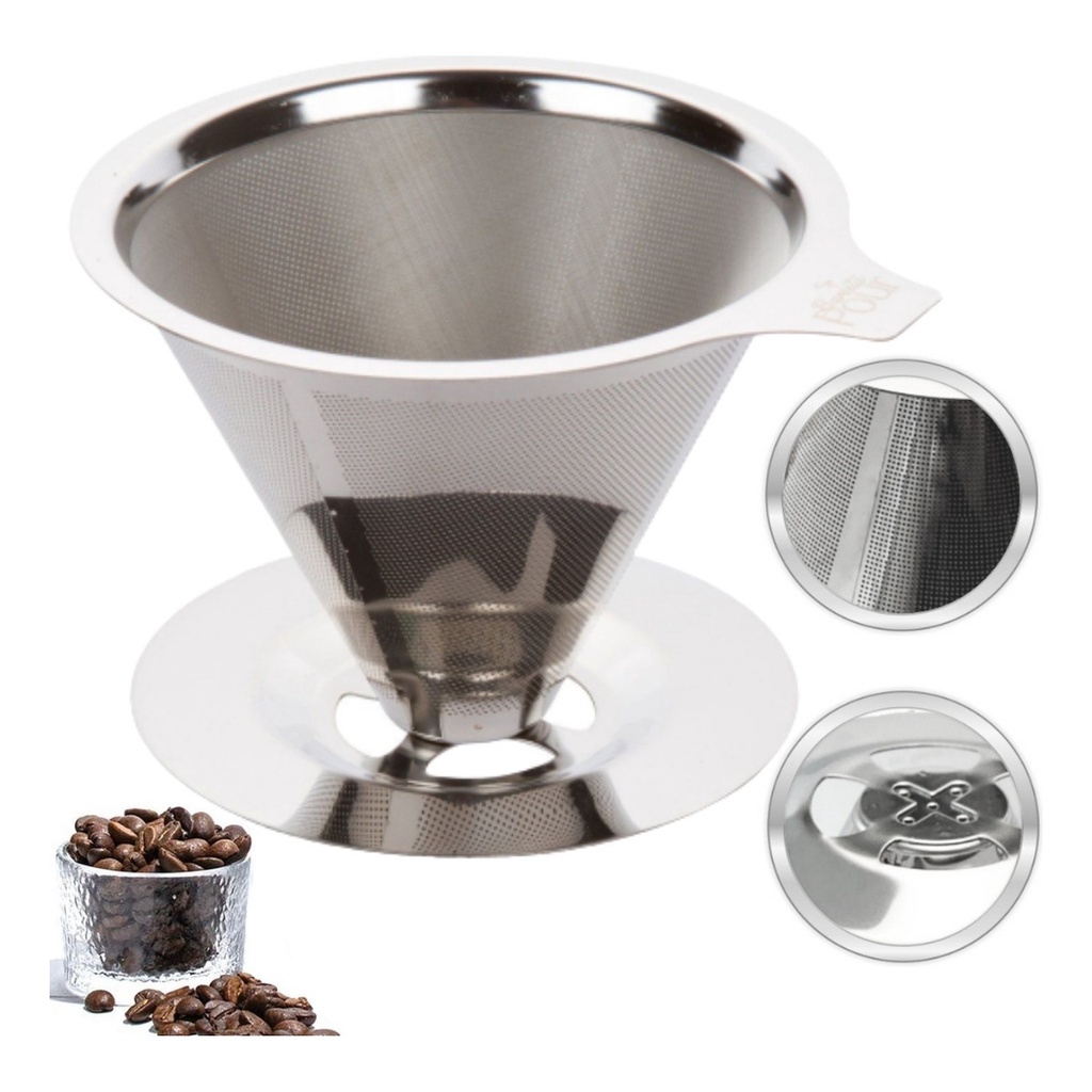 Coador Filtro De Café 102 Inox Peneira Aço Sem Uso De Papel | Shopee Brasil