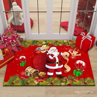 Tapete de Natal, Papai Noel, rena, boneco de neve, árvore de Natal, decorações de casa para o Natal