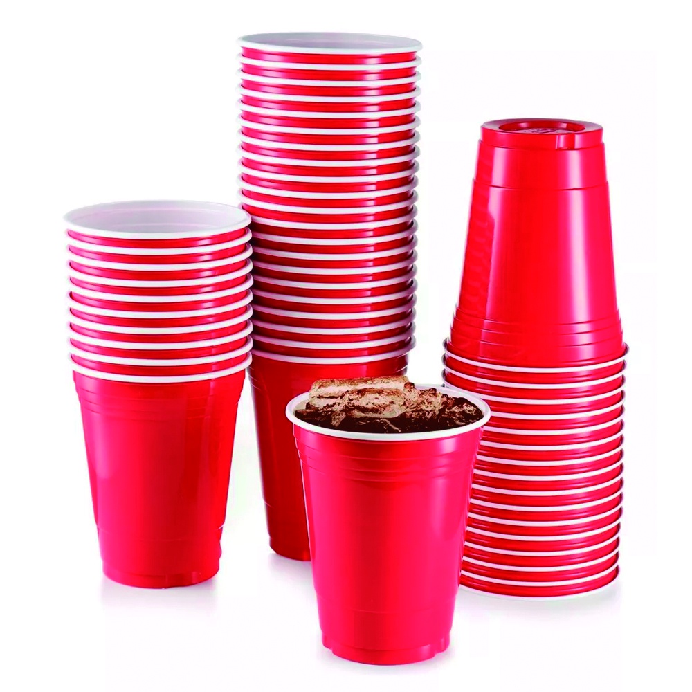 COPO AMERICANO RED CUP BEER PONG DESCARTÁVEL 25 UN VERMELHO