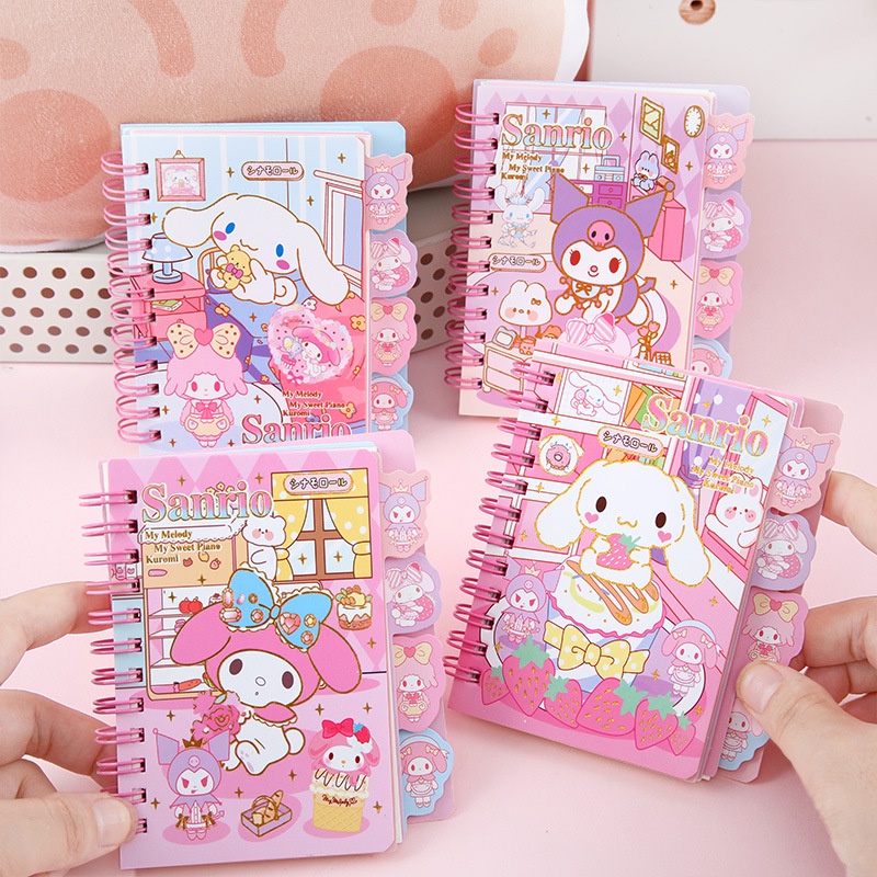 Manual De Bobinas De Desenho Animado Sanrio , Coração De Menina , Bloco De Notas De Estudante Folhas Soltas