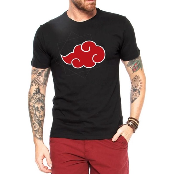 Camiseta Naruto Nuvem Akatsuki Desenho Camisa Masculina 100