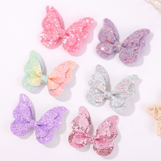 2Pcs Meninas Lantejoulas Cor Da Borboleta Princesa Alfinetes De Cabelo Infantil Clipes Acessórios Para Bebês