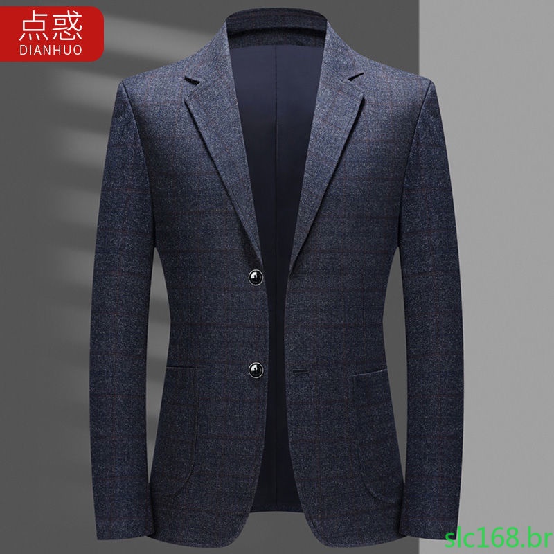 Novos Homens Blazers 4XL 5XL Primavera Estilo Britânico Xadrez Masculino  Magro Fat Business Casual Blazer Casaco Jaqueta