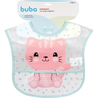 Babador Gatinho Com Bolso Impermeável Bebe Infantil 13236 - Buba