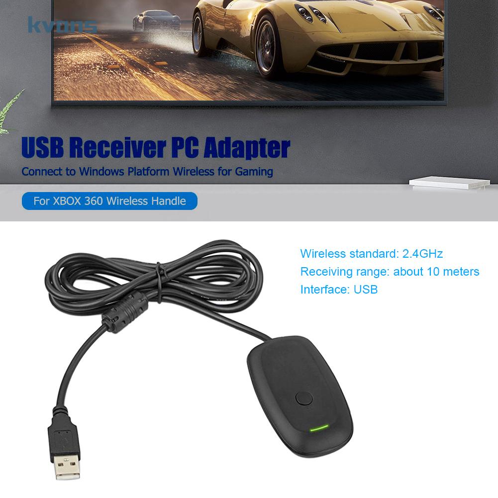 Adaptador Sem Fio Gamepad PC Receptor USB Para Xbox 360 Wireless Handle [kvans.br]