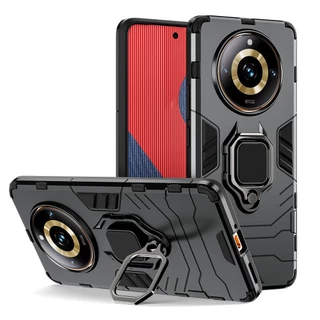 Capa De Armadura À Prova De Choque Para Realme 11 Pro+ Realme11 Pro Plus 5G 11X 4G Silicone Macio + PC Metal Suporte De Telefone Com Anel Magnético Meninos