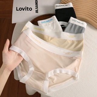Lovito Calcinha Casual Lisa Colorblock Para Mulheres LNA41015