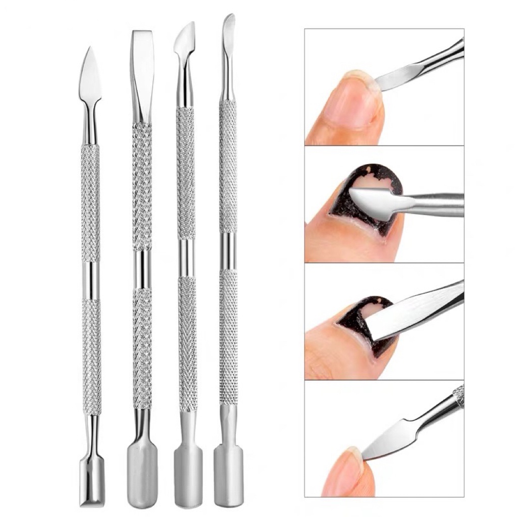 Kit 4 Espátulas Proficional Aço Inox para Manicure - Pedicure Podologia New Arrivals