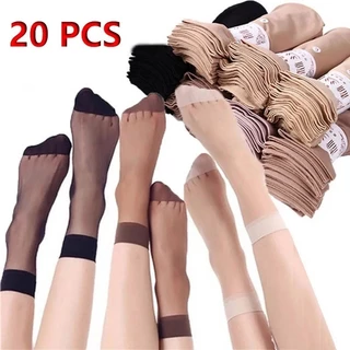 KIT 20 Peças Meia Fina Feminina Invisível - 10 Pares Tamanho 35 a 40 e Meia Curta Feminina - Cores Variadas - WL