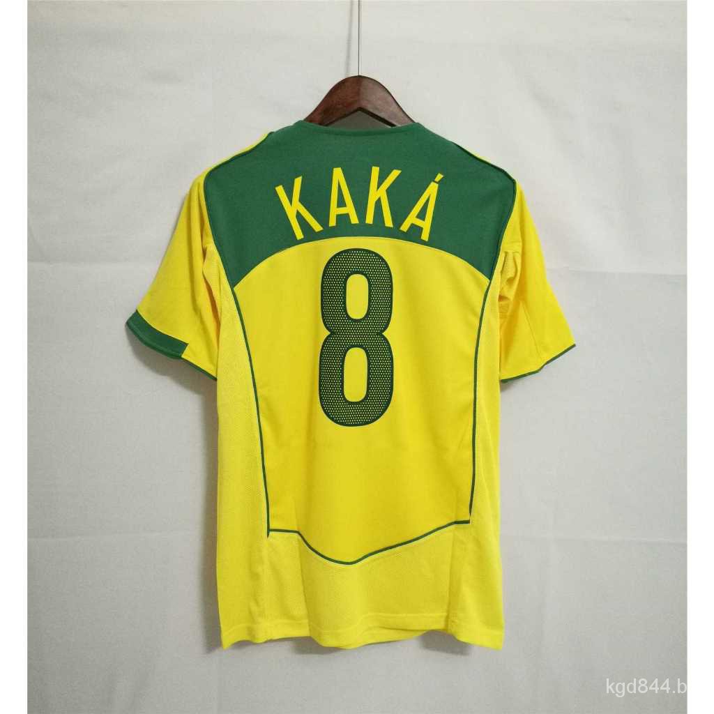 2004 Alta Qualidade T-shirt Personalizado Para Casa Retro Futebol Jersey KAKA, RONALDO, RONALDINHO WXWE