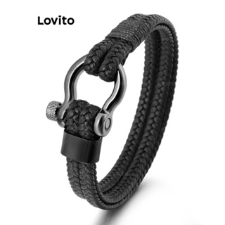 Lovito Pulseira Casual Com Trança Simples E Fivela Em Ferradura LCS05168