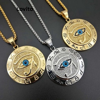Lovito Colares Casuais Geométricos De Metal Olho De Horus Retrô Para Mulheres LCS05180