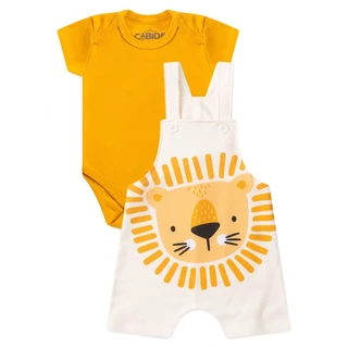 Conjunto Jardineira Bebê Menino Suedine Lion