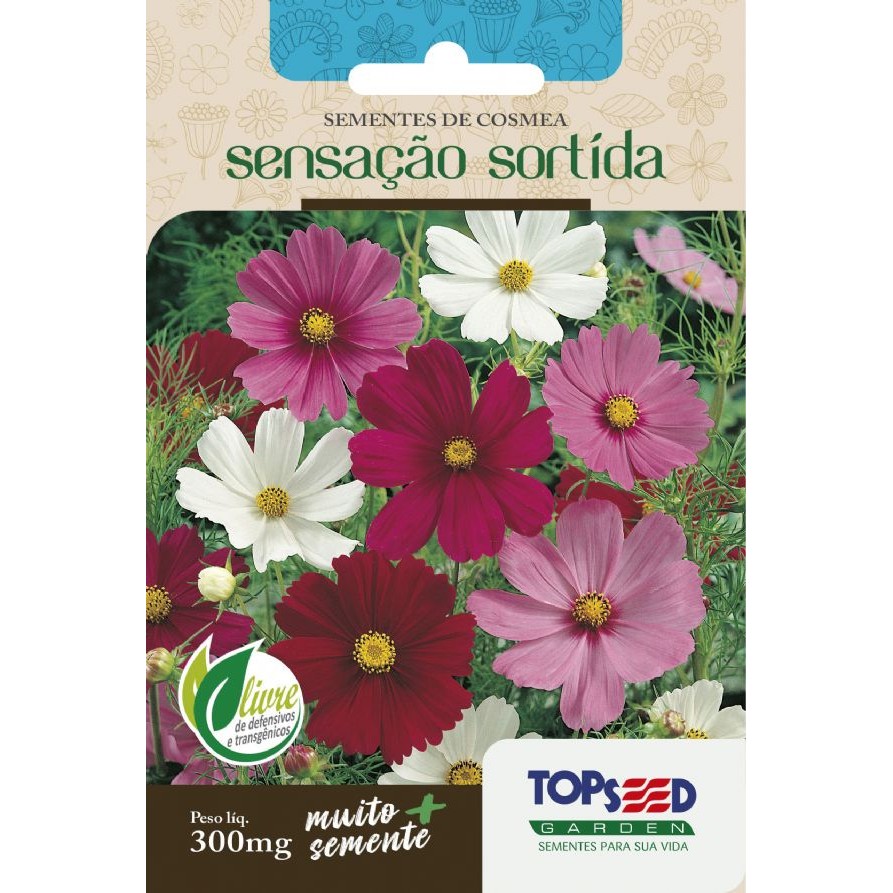 Sementes de Cosmea Sensação Sortida 300mg - Topseed Linha Tradicional ...
