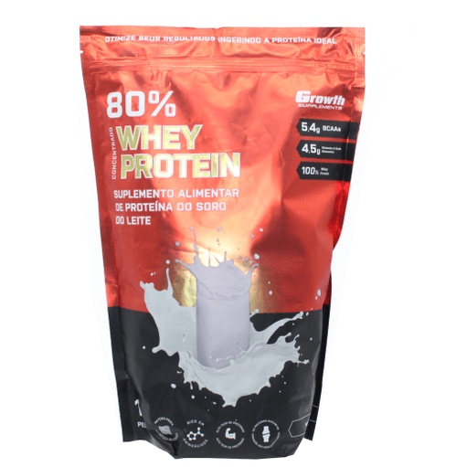 Whey Protein Concentrado Growth 1kg Proteina Sabor Natural