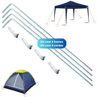Kit 4 Hastes De Fixação Reposição Para Gazebos Barracas Mor Gancho Praia Camping