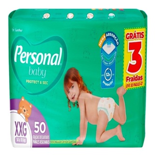Fralda Descartável Personal Soft & Protect Hiper Tamanho XXG - Embalagem com 50 Fraldas