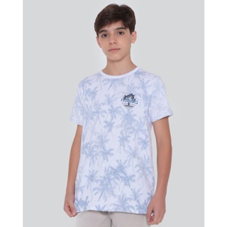 Camiseta Juvenil Estampa Avesso Florida Branca