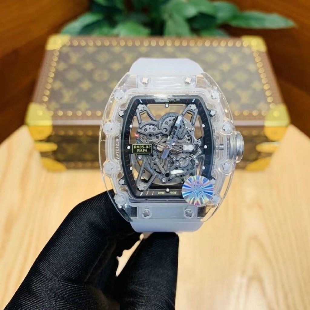 Relógio Charlie Same Style Men's Watch Tipo Barril Transparente Único Tipo Bonito Estudante Festa de Quartzo Relógio Mile Wrist