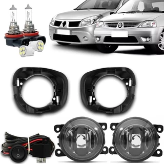 Kit Farol De Milha Neblina Auxiliar Logan Sandero 2007 2008 2009 2010 2011 2012 2013
