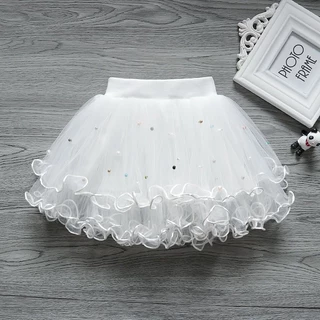 Saia Roupas Infantis Meninas Saia Curta Quatro Estações All-Match Estilo Ocidental Saia de Gaze de Alta Densidade Desemp