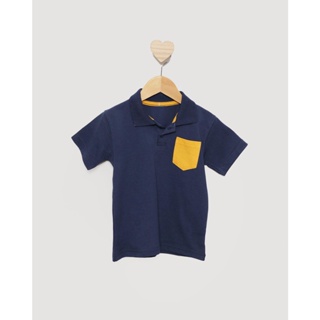 Polo Bebê Menino Com Bolso Marinho
