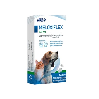 Anti-inflamatório para Cães e Gatos Meloxiflex Mundo Animal 2,0mg 10 Comprimidos