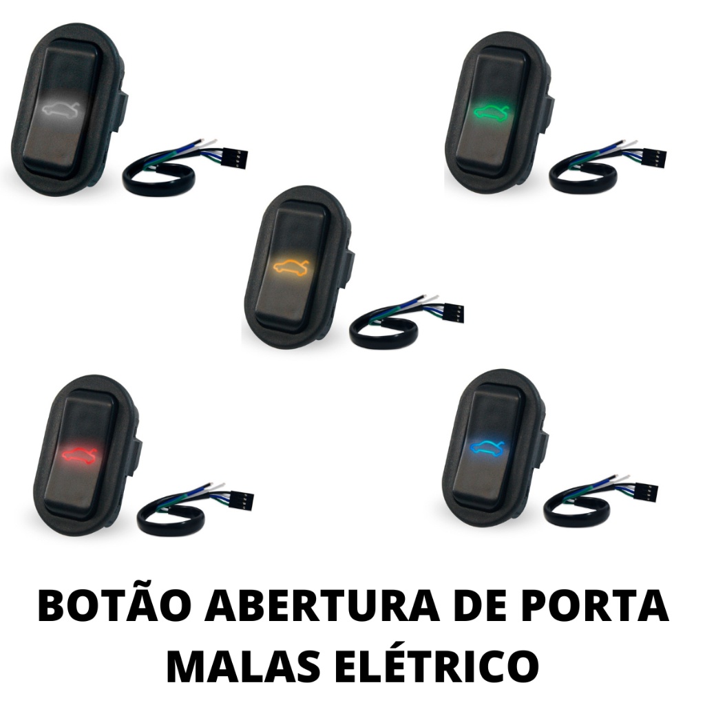 Botão Abertura De Porta Malas Universal Com Led